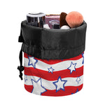 Fourth of July USA Star Pattern Print Drawstring Makeup Bag