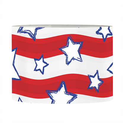 Fourth of July USA Star Pattern Print Drum Lamp Shade