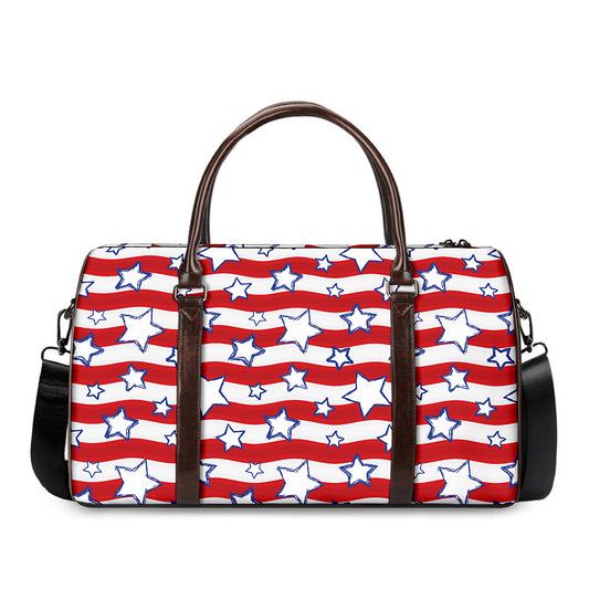 Fourth of July USA Star Pattern Print Duffle Bag