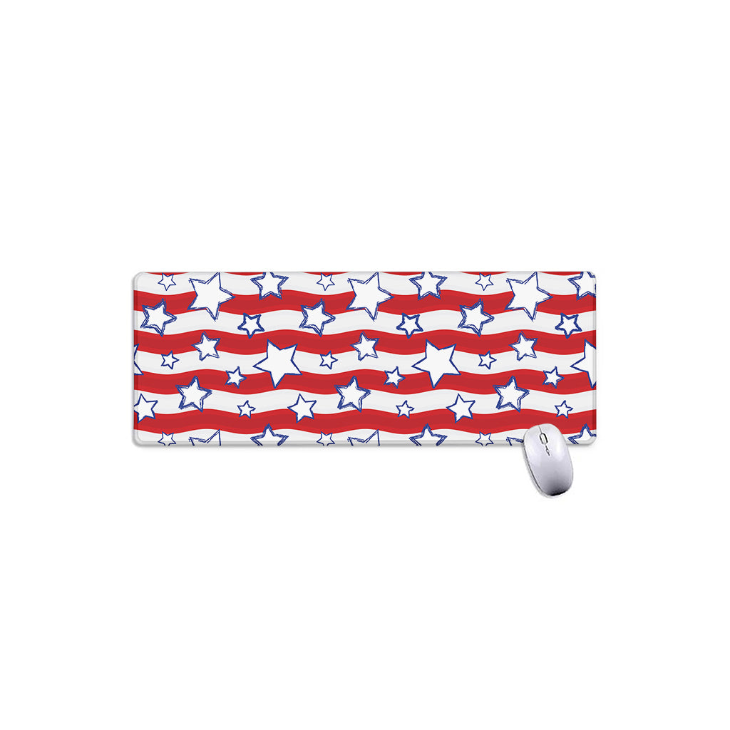 Fourth of July USA Star Pattern Print Extended Mouse Pad