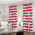 Fourth of July USA Star Pattern Print Extra Wide Grommet Curtains
