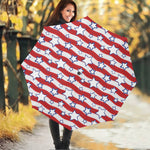 Fourth of July USA Star Pattern Print Foldable Umbrella