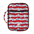 Fourth of July USA Star Pattern Print Front Pocket Bible Bag