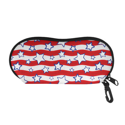 Fourth of July USA Star Pattern Print Glasses Case