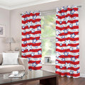 Fourth of July USA Star Pattern Print Grommet Curtains