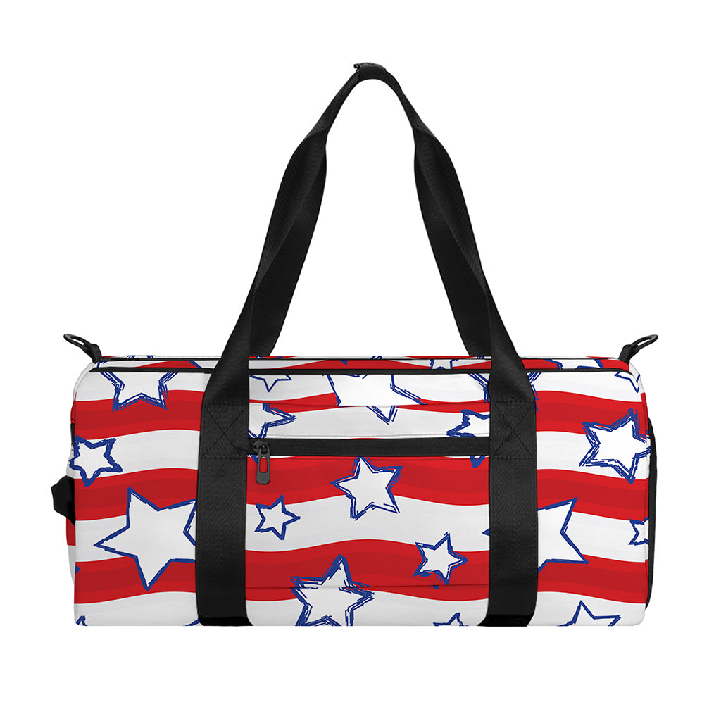 Fourth of July USA Star Pattern Print Gym Bag