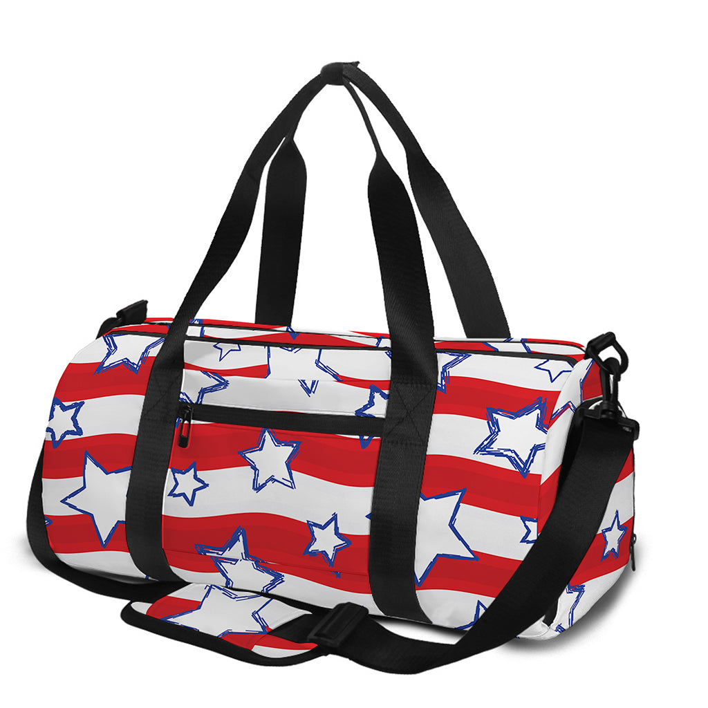 Fourth of July USA Star Pattern Print Gym Bag