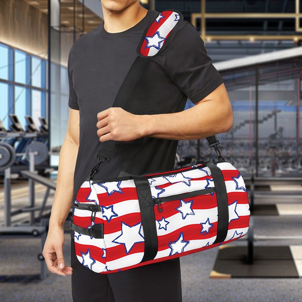 Fourth of July USA Star Pattern Print Gym Bag