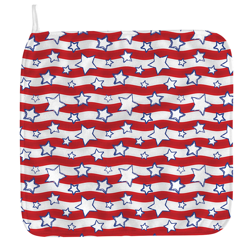 Fourth of July USA Star Pattern Print Hand Towel