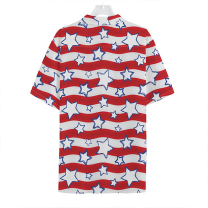 Fourth of July USA Star Pattern Print Hawaiian Shirt