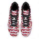 Fourth of July USA Star Pattern Print High Top Leather Sneakers
