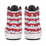 Fourth of July USA Star Pattern Print High Top Leather Sneakers