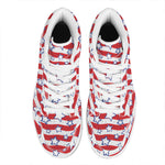 Fourth of July USA Star Pattern Print High Top Leather Sneakers