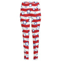 Fourth of July USA Star Pattern Print High-Waisted Pocket Leggings