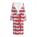 Fourth of July USA Star Pattern Print Hooded Bathrobe