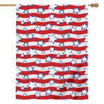 Fourth of July USA Star Pattern Print House Flag
