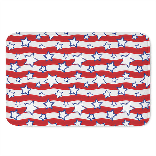Fourth of July USA Star Pattern Print Indoor Door Mat