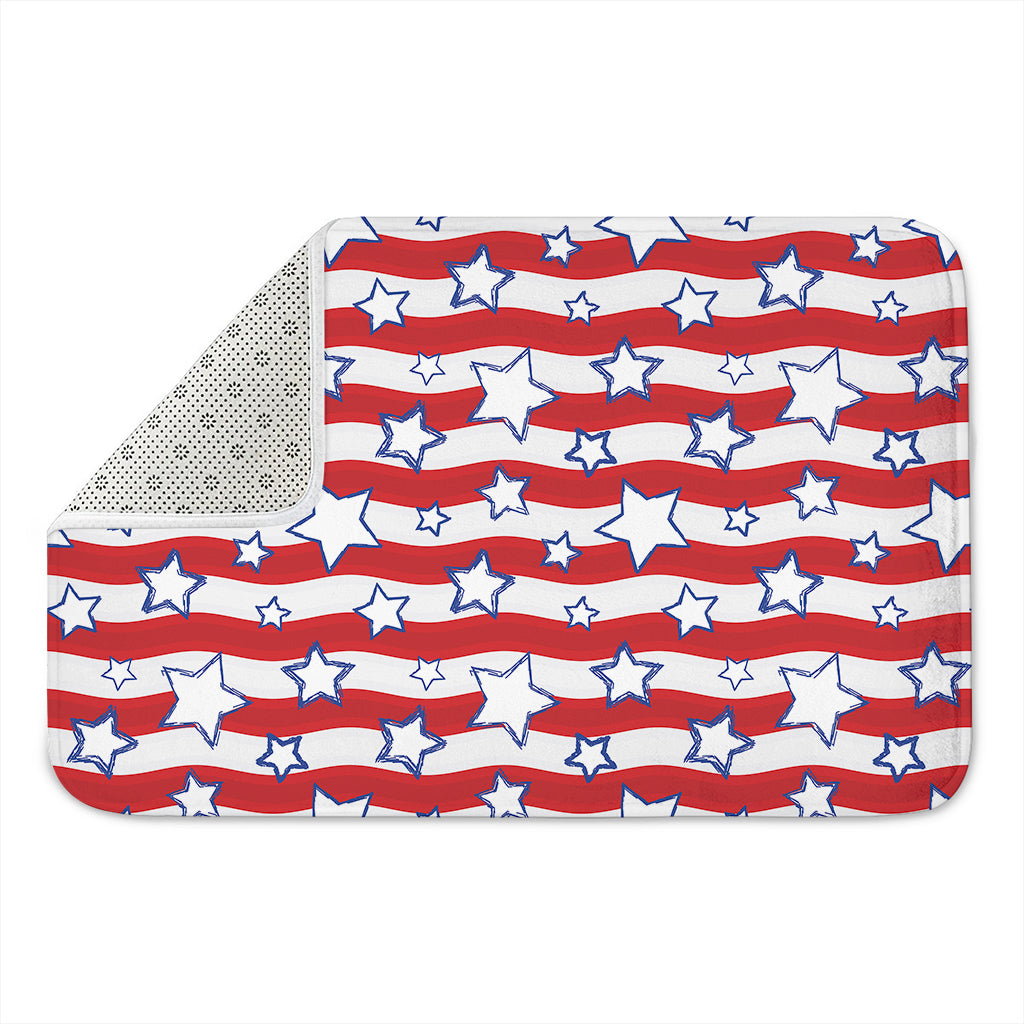 Fourth of July USA Star Pattern Print Indoor Door Mat
