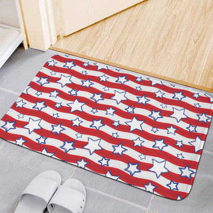 Fourth of July USA Star Pattern Print Indoor Door Mat