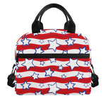 Fourth of July USA Star Pattern Print Insulated Lunch Bag