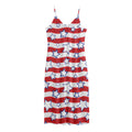 Fourth of July USA Star Pattern Print Jersey Midi Cami Dress