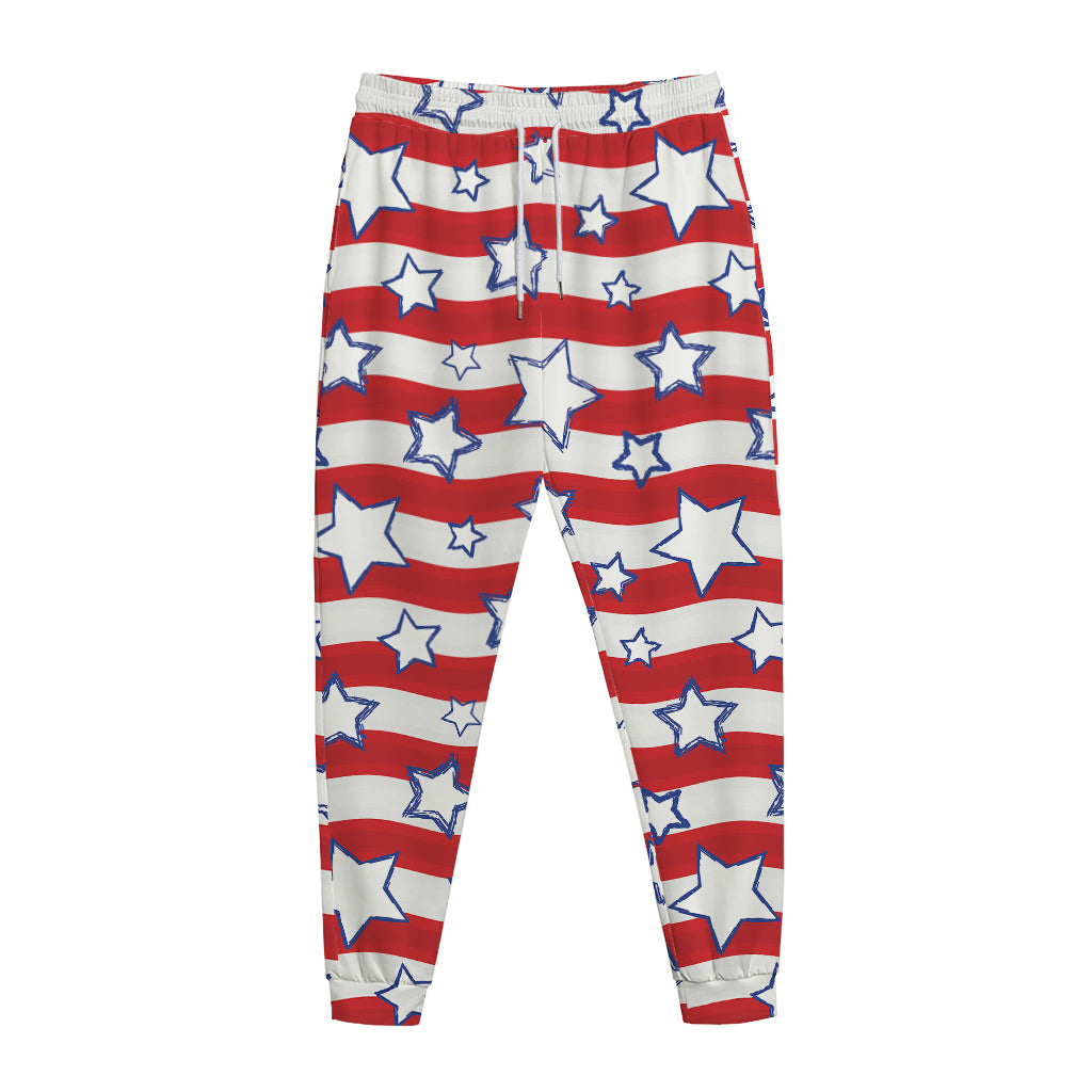 Fourth of July USA Star Pattern Print Jogger Pants