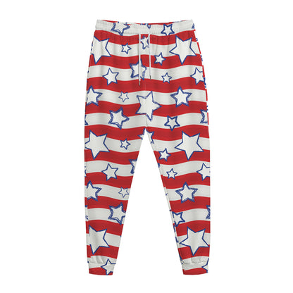 Fourth of July USA Star Pattern Print Jogger Pants