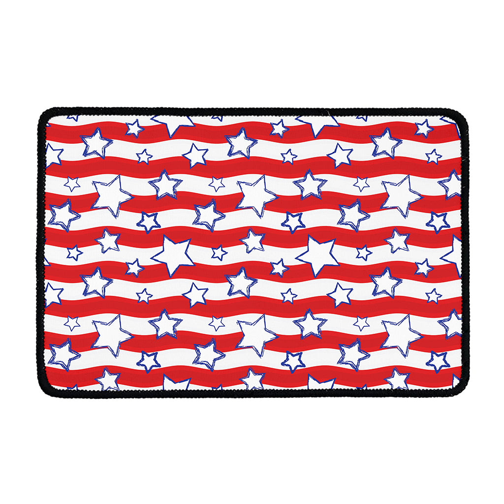 Fourth of July USA Star Pattern Print Kitchen Mat