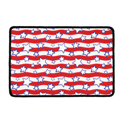 Fourth of July USA Star Pattern Print Kitchen Mat