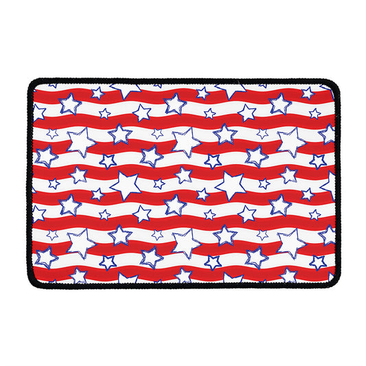 Fourth of July USA Star Pattern Print Kitchen Mat