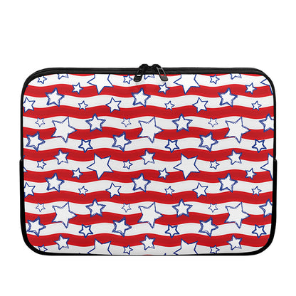 Fourth of July USA Star Pattern Print Laptop Sleeve