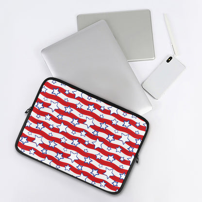 Fourth of July USA Star Pattern Print Laptop Sleeve