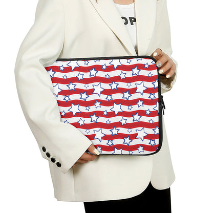 Fourth of July USA Star Pattern Print Laptop Sleeve