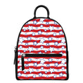 Fourth of July USA Star Pattern Print Leather Backpack