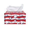 Fourth of July USA Star Pattern Print Leather Tissue Box Cover