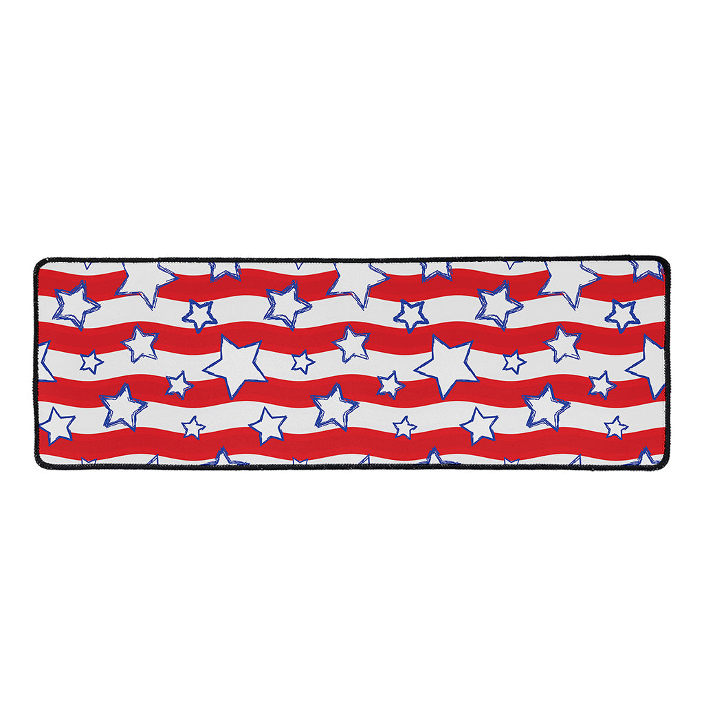Fourth of July USA Star Pattern Print Long Kitchen Mat