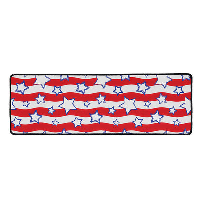 Fourth of July USA Star Pattern Print Long Kitchen Mat