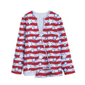 Fourth of July USA Star Pattern Print Long Sleeve Short Coat
