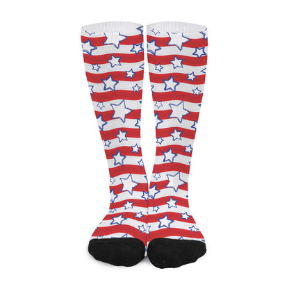 Fourth of July USA Star Pattern Print Long Socks