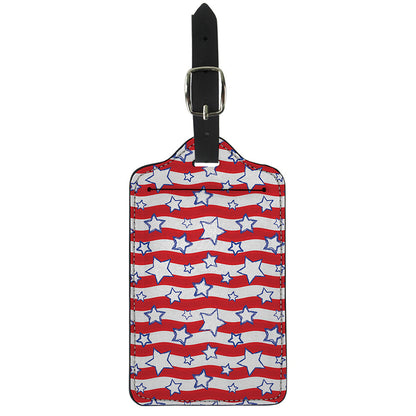 Fourth of July USA Star Pattern Print Luggage Tag