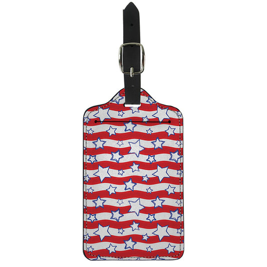 Fourth of July USA Star Pattern Print Luggage Tag