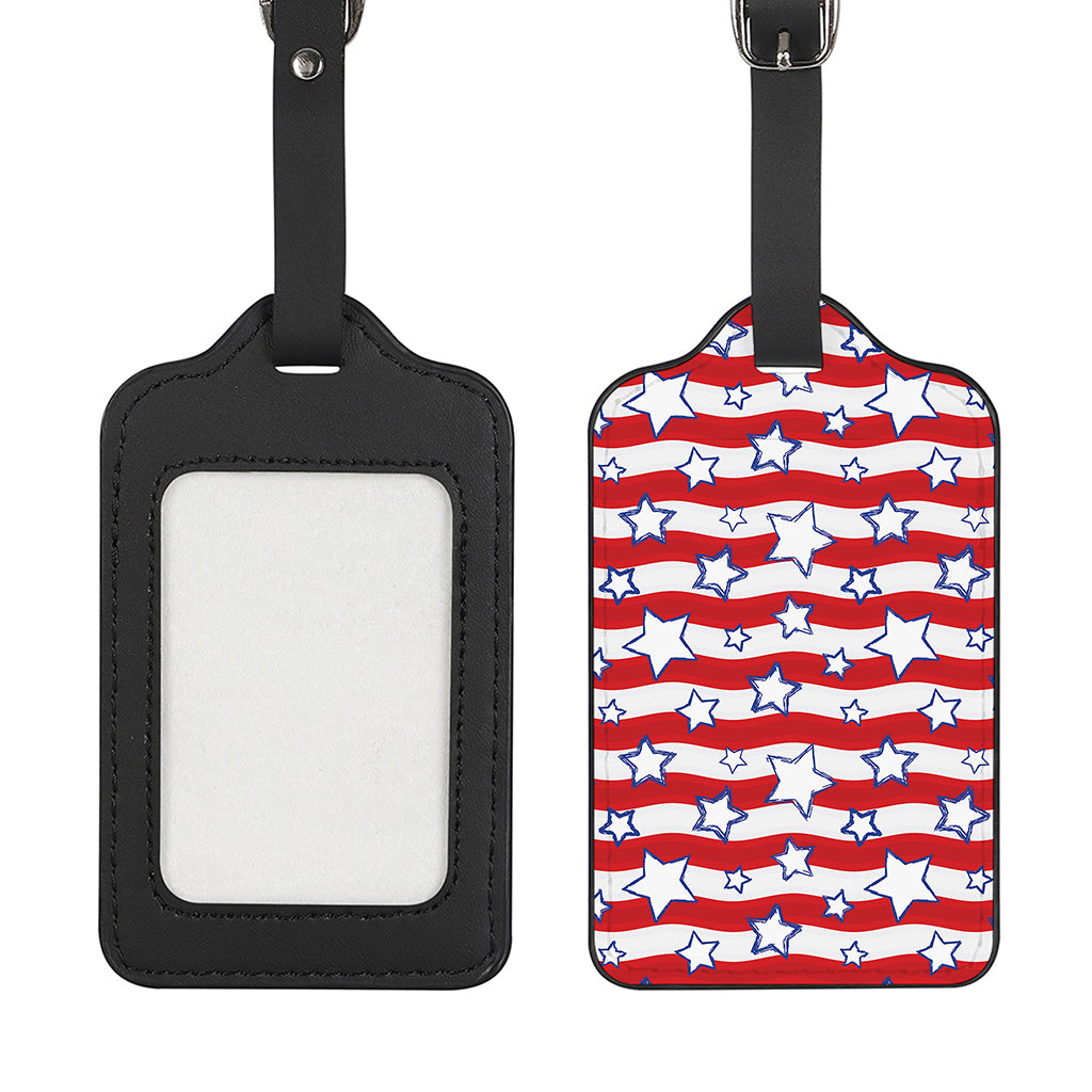 Fourth of July USA Star Pattern Print Luggage Tag