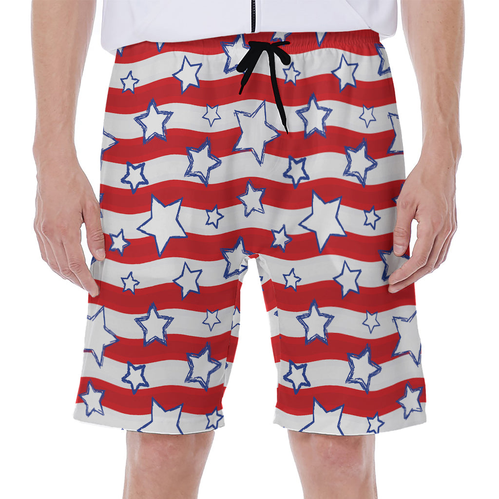 Fourth of July USA Star Pattern Print Men's Beach Shorts