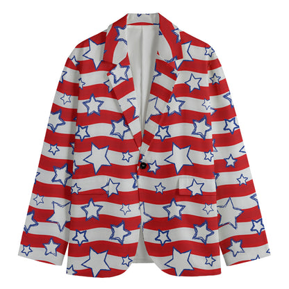 Fourth of July USA Star Pattern Print Men's Blazer