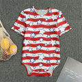 Fourth of July USA Star Pattern Print Men's Bodysuit