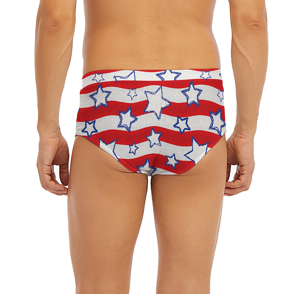 Fourth of July USA Star Pattern Print Men's Briefs