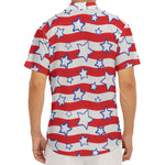 Fourth of July USA Star Pattern Print Men's Deep V-Neck Shirt