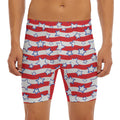 Fourth of July USA Star Pattern Print Men's Long Boxer Briefs