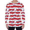 Fourth of July USA Star Pattern Print Men's Long Sleeve T-Shirt