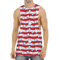 Fourth of July USA Star Pattern Print Men's Muscle Tank Top